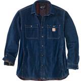 Kläder Carhartt Relaxed Fit Denim Fleece Lined Snap-Front Shirt Jacket - Glacier