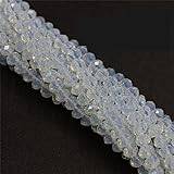 Easyhaha DIY pärlprojekt kristallglas fasetterade pärlor 3, 4, 6, 8, 10 mm, rondell, distanspärla, smycketillverkning Färg: Opal färg, storlek: 4 x 6 mm