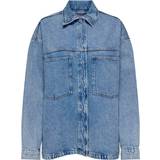 Bomberjackor - Dam - Jeansskjortor Only Regular Shirt Collar Buttoned Cuffs Dropped Shoulders Denim Shirt - Blue/Light Blue Denim
