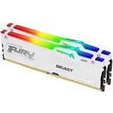 Vita RAM minnen Kingston Fury Beast RGB White DDR5 6000MHz 2x16GB ECC (KF560C30BWEAK2-32)