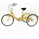 Bakdämpad Trehjulingar Ccauub Tricycle 24" Unisex- Yellow Unisex