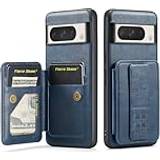 Mobiltillbehör ZUBEE Telefon Flip Case Kompatibel med Google Pixel 7 plånboksfodral, stötsäkert plånboksfodral på baksidan av telefonen, med infällbar fingerrem Handheld Design Skyddsfodral W korthållare [RFID-blockering]