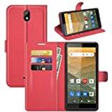 Mobiltillbehör Custodia Flip plånboksfodral kompatibelt med Vodafone Smart E11 röd