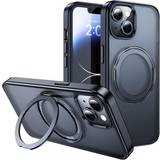 Hoco Skal & Fodral Hoco iPhone 15 Plus Mobilskal Magsafe Ringhållare Svart