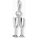 Förlovningsringar Berlocker & Hängen Thomas Sabo Champagne Glass Charm Pendant - Silver
