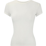 Dam - Elastan/Lycra/Spandex T-shirts Gina Tricot Soft Touch Top - Off White