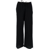 Dam - XXS Byxor & Shorts Gina Tricot Linen Blend Trousers - Black