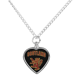 Scottish Rampant Lion Necklace - Silver/Black/Red