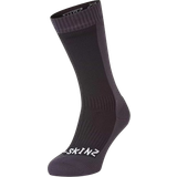 Vattentät Strumpor Sealskinz Cold Weather Mid Length Socks - Black/Grey