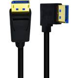 DisplayPort-kablar - En kontakt - Skärmad Nördic DPDP-N2011 1.4 Displayport - Angled Displayport M-M 1m