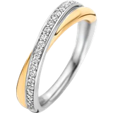 Ringar Ti Sento Ring - Silver/Gold/Transparent