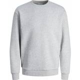 Herr Tröjor Jack & Jones Plain Crew Neck Sweatshirt - Grey/Light Grey Melange