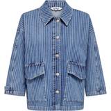 4 - Dam Jackor Only Kirsi Oversize Denim Shirt - Blue/Light Blue Denim