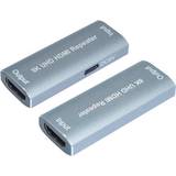 High Speed (4K) - Kabeladaptrar - Standard HDMI-Standard HDMI Kablar Nördic HDMI-REP8K1 2.1 HDMI - HDMI Adapter F-F