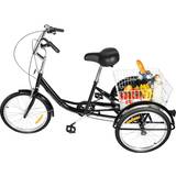 Trehjulig cykel lalaleny Cruiser City Tricycle with Shopping Basket - Black Unisex