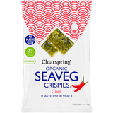 Sockerfritt Snacks Clearspring Organic Seaveg Crispies Chilli Crispy Seaweed Thins 4g