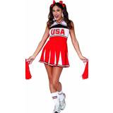 Karneval - Röd Dräkter & Kläder Fiestas Guirca Cheerleader USA Kostym