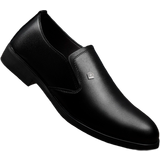 Herr - Polyuretan Lågskor Shein Men Metal Decor Dress Loafers, Business Work Black Dress Shoes