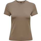 Only EA Short Sleeves O-Neck Top - Grey/Walnut
