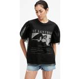 AllSaints Rosekis Tommi Mesh Oversized T-Shirt XS, WASHED BLACK