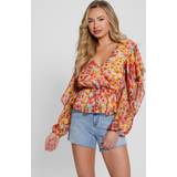 Guess Dam Blusar Guess All Over Print Blouse Multi-Color