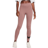 22 - Lila Byxor & Shorts Nike Sportswear Classics Women's High Waisted Graphic Leggings - Smokey Mauve/Black