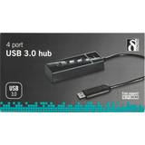 USB 3 - USB-A USB-hubbar Deltaco UH-475