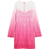 Rundringad Klänningar H&M Hole Patterned Jersey Dress - Bright Pink