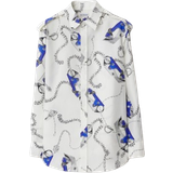 Burberry Knight Hardware Silk Shirt - Blue/White