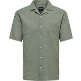 Herr - Linneskjortor Only & Sons Caiden Slim Fit Resort Collar Shirt - Green/Swamp