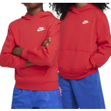 Nike Older Kid's Sportswear Club Fleece Pullover Hoodie - University Red/White