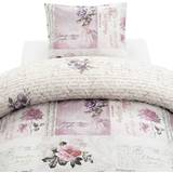 Blommiga Sängkläder Borganäs Vintage Ljung Påslakan Rosa (210x150cm)