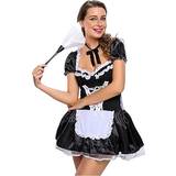 LoveHoney Adult Halloween Satin French Maid Uniform Dress Exotic Sexy