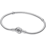 Armband Pandora Moments Rose in Bloom Clasp Snake Chain Bracelet - Silver