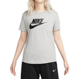 18 - Dam T-shirts Nike Women's Sportswear Essentials Logo T-Shirt - Dark Grey Heather/White