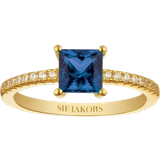 Sif Jakobs Ringar Sif Jakobs Ellera Quadrato Ring - Gold/Transparent/Blue