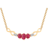 Rubiner Halsband Gemondo Infinity Necklace - Gold/Ruby/Diamonds