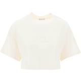 Moncler Dam - S T-shirts & Linnen Moncler cropped t-shirt with sequin logo
