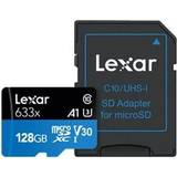 LEXAR 128 GB Minneskort LEXAR High Performance microSDXC Class 10 UHS-I U3 A1 95/45MB/s 128GB (633x) +SD adapter