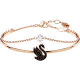 Swarovski Stela armband Swarovski Swan Bangle - Rose Gold/Black/Transparent