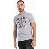 Lonsdale Kläder Lonsdale Herr T-shirt normal passform MURRISTER, Marl grå/oxblood