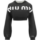 Miu Miu Parkasar Kläder Miu Miu Cropped Logo Sweatshirt