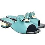 CCAFRET Low Heel Sandal - Blue