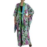 Blommiga Morgonrockar & Badrockar Dolce & Gabbana Elegant Floral Silk Bathrobe Women's Jacket