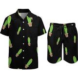 Skjortkrage Jumpsuits & Overaller FORSJHSA Cactus Hawaiian Matching Set Men - Black