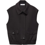 Dam - Skjortkrage Västar Mango Garro Zippered Vest - Black