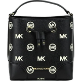 Michael Kors Women's Mercer Small Embossed Drawstring Bucket Messenger Bag - Black