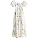 H&M Dam - Midiklänningar H&M Off the Shoulder Poplin Dress - White/Floral
