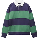 Dam - Randiga Pikétröjor Mango Striped Cotton Polo Shirt - Green