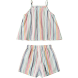 Randiga Övriga sets Shein Tween Girl Rainbow Striped Cami Top & Shorts